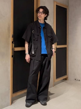 「RAGEBLUE（レイジブルー）のアイテム（スラックス）」を使った、三浦 慎平さん（メンズ・185cm）の春コーディネート