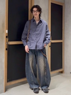 「RAGEBLUE（レイジブルー）のアイテム（トップス）」を使った、三浦 慎平さん（メンズ・185cm）の春コーディネート