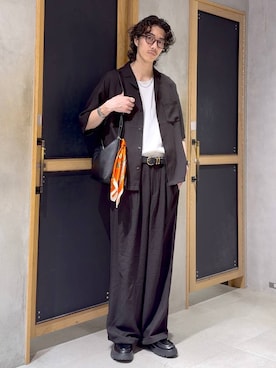 「RAGEBLUE（レイジブルー）のアイテム（シャツ/ブラウス）」を使った、三浦 慎平さん（メンズ・185cm）の夏コーディネート