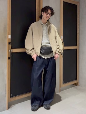 「RAGEBLUE（レイジブルー）のアイテム（ブルゾン）」を使った、三浦 慎平さん（メンズ・185cm）の春コーディネート