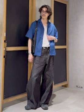 「RAGEBLUE（レイジブルー）のアイテム（アクセサリー）」を使った、三浦 慎平さん（メンズ・185cm）の夏コーディネート