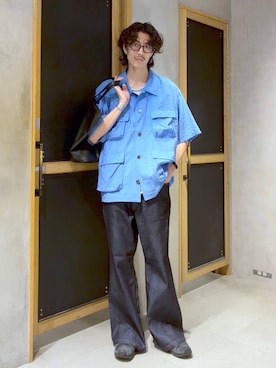 「RAGEBLUE（レイジブルー）のアイテム（シャツ/ブラウス）」を使った、三浦 慎平さん（メンズ・185cm）の夏コーディネート
