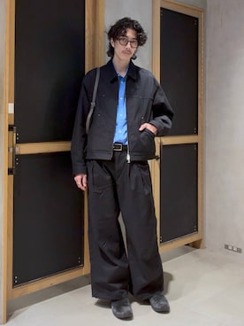 「RAGEBLUE（レイジブルー）のアイテム（ブルゾン）」を使った、三浦 慎平さん（メンズ・185cm）の春コーディネート