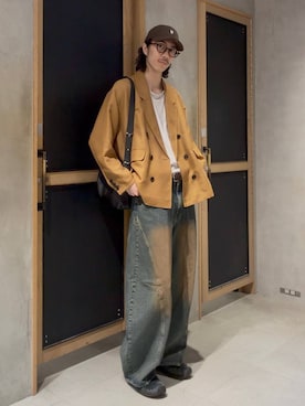 「RAGEBLUE（レイジブルー）のアイテム（テーラードジャケット）」を使った、三浦 慎平さん（メンズ・185cm）の春コーディネート