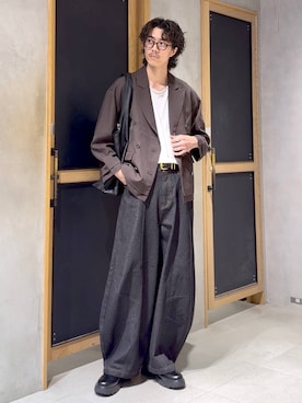 「RAGEBLUE（レイジブルー）のアイテム（アクセサリー）」を使った、三浦 慎平さん（メンズ・185cm）の秋コーディネート