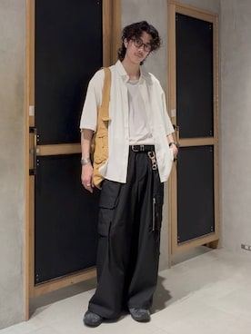 「RAGEBLUE（レイジブルー）のアイテム（トップス）」を使った、三浦 慎平さん（メンズ・185cm）の春コーディネート