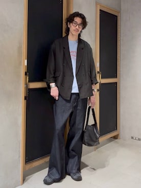 「RAGEBLUE（レイジブルー）のアイテム（テーラードジャケット）」を使った、三浦 慎平さん（メンズ・185cm）の春コーディネート