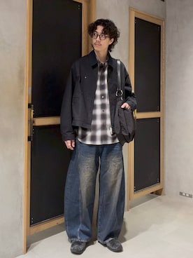 「RAGEBLUE（レイジブルー）のアイテム（ブルゾン）」を使った、三浦 慎平さん（メンズ・185cm）の春コーディネート