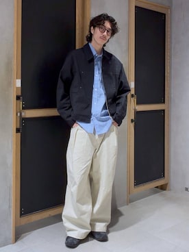 「RAGEBLUE（レイジブルー）のアイテム（ブルゾン）」を使った、三浦 慎平さん（メンズ・185cm）の春コーディネート