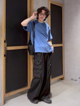 「RAGEBLUE（レイジブルー）のアイテム（スラックス）」を使った、三浦 慎平さん（メンズ・185cm）の春コーディネート