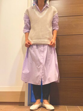 「ベスト×ワンピース」｜katakaoさん（レディース・158cm）の秋コーディネート