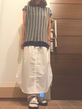 「ニットドッキングワンピース」｜katakaoさん（レディース・158cm）の夏コーディネート