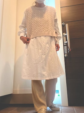「ベスト×ワンピース」｜katakaoさん（レディース・158cm）の春コーディネート