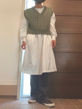 「ベスト×ワンピース」｜katakaoさん（レディース・158cm）の冬コーディネート