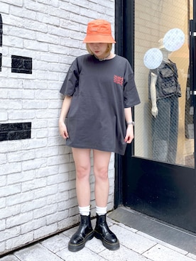 「x-girl_ootd」｜「アイテム（アクセサリー）」を使った、山口紗英さん（レディース・157cm）の春コーディネート
