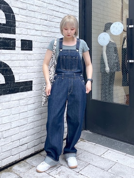 「x-girl_ootd」｜「アイテム（サロペット/オーバーオール）」を使った、山口紗英さん（レディース・157cm）の夏コーディネート