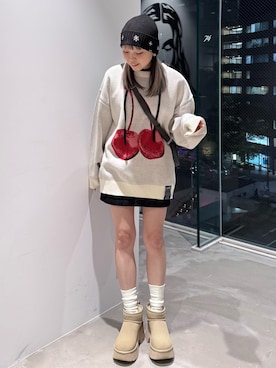 「X-girl（エックスガール）のアイテム」を使った、山口紗英さん（レディース・157cm）の秋コーディネート