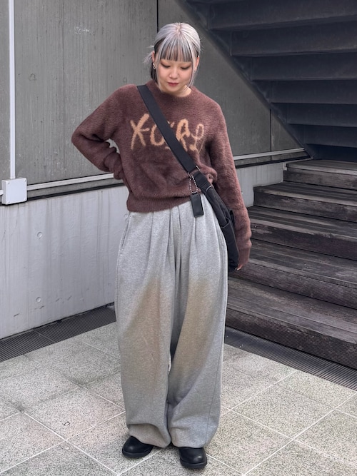 LOGO JACQUARD SHAGGY KNIT TOP（ニット/セーター）｜X-girl（エックス