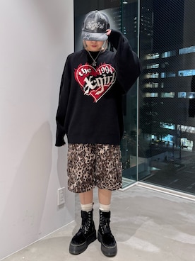 「X-girl（エックスガール）のアイテム」を使った、山口紗英さん（レディース・157cm）の秋コーディネート