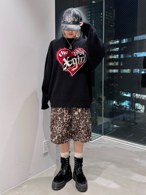 HEART LOGO JACQUARD KNIT TOP（ニット/セーター）｜X-girl