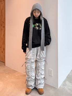 「X-girl（エックスガール）のアイテム」を使った、山口紗英さん（レディース・157cm）の秋コーディネート