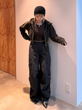 「X-girl（エックスガール）のアイテム」を使った、山口紗英さん（レディース・157cm）の夏コーディネート