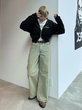 「X-girl（エックスガール）のアイテム」を使った、山口紗英さん（レディース・157cm）の秋コーディネート