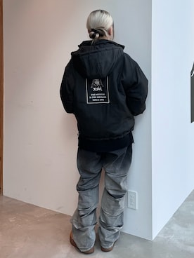 「アイテム（ナイロンジャケット）」を使った、山口紗英さん（レディース・157cm）の冬コーディネート