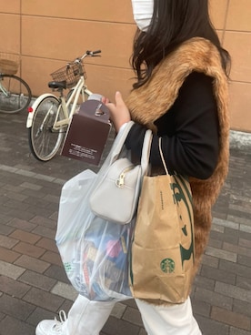 「アイテム（その他アウター、ブラウン系）」を使った、mimikuku914さん（レディース・160cm）の冬コーディネート