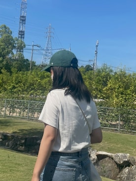 「NEW ERA（ニューエラ）のWEGO/【WEB限定】NEW ERA 9TWENTY（キャップ、グリーン系）」を使った、mimikuku914さん（レディース）の夏コーディネート