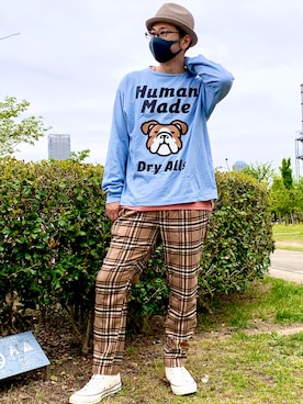 「improves（インプローブス）のアイテム（スラックス）」を使った、マングースさん（メンズ・173cm）の春コーディネート