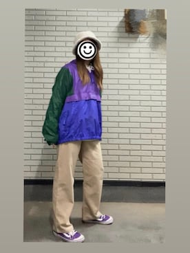 「Honeys（ハニーズ）のアイテム（チノパンツ）」を使った、てつこさん（レディース・162cm）の秋コーディネート