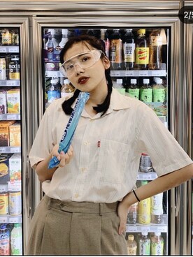 「NOのアイテム（トップス）」を使った、張芷綺さん（レディース・169cm）の夏コーディネート