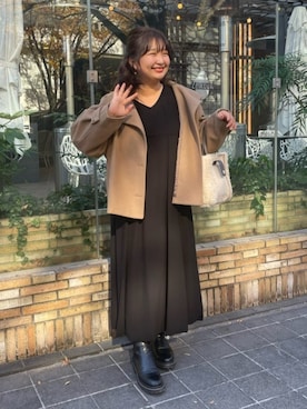 「マイベストコーデ2023」｜「アイテム（その他アウター）」を使った、YuKiさん（レディース・152cm）の冬コーディネート