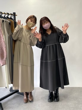 「マイベストコーデ2022」｜「アイテム（ワンピース/ドレス）」を使った、YuKiさん（レディース・152cm）の冬コーディネート