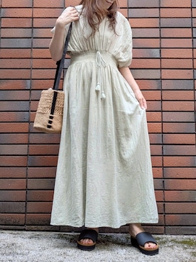「アイテム（ワンピース/ドレス）」を使った、sasa0601さん（骨格ナチュラル・レディース・156cm）の夏コーディネート