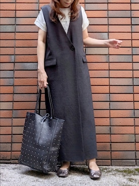 「アイテム（ジャンパースカート）」を使った、sasa0601さん（レディース・156cm）の夏コーディネート