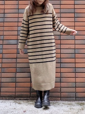 「KATHARINE ROSS（キャサリンロス）のアイテム（ワンピース）」を使った、sasa0601さん（レディース・156cm）の冬コーディネート