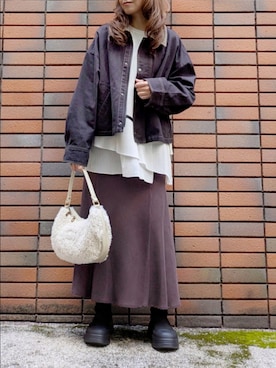 「アイテム（ミリタリージャケット）」を使った、sasa0601さん（レディース・156cm）の秋コーディネート