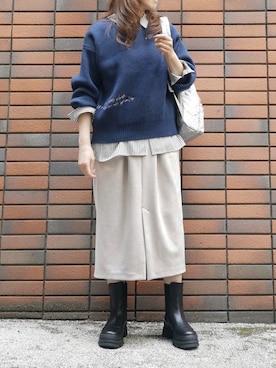 「KATHARINE ROSS（キャサリンロス）のアイテム（ニット/セーター）」を使った、sasa0601さん（レディース・156cm）の秋コーディネート