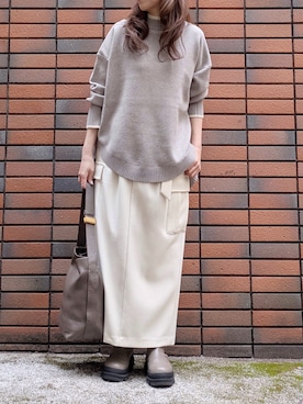 「KATHARINE ROSS（キャサリンロス）のアイテム（ニット/セーター）」を使った、sasa0601さん（レディース・156cm）の冬コーディネート