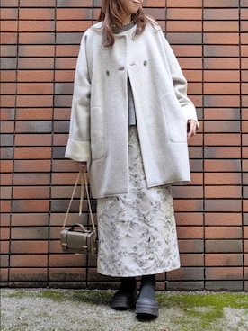 「アイテム（ポンチョ）」を使った、sasa0601さん（レディース・156cm）の冬コーディネート