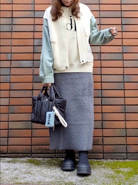 「ショートブルゾン」｜「アイテム（デニムジャケット）」を使った、sasa0601さん（レディース・156cm）の秋コーディネート