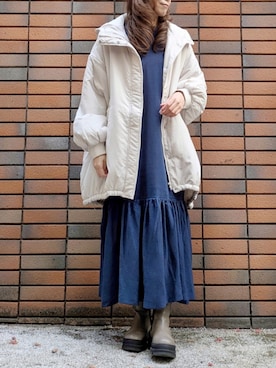 「KATHARINE ROSS（キャサリンロス）のアイテム（ダウンジャケット/コート）」を使った、sasa0601さん（レディース・156cm）の冬コーディネート