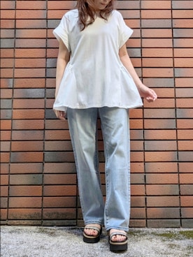 「アイテム（パンツ）」を使った、sasa0601さん（レディース・156cm）の夏コーディネート