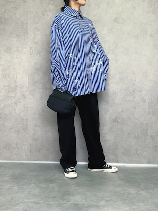 ヴィヴィアン ウエストウッド レース ストライプ マルチカラー　ハリス ブラウス Vivienne Westwood MAN（ヴィヴィアンウエストウッドマン）の