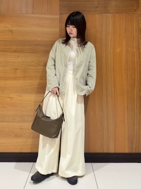 「アイテム（ノーカラージャケット）」を使った、ISSAさん（メンズ・156cm）の冬コーディネート