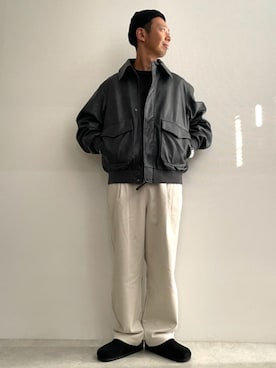 「ARMY TWILL（アーミーツイル）のアイテム（ジャケット/アウター）」を使った、ISSAさん（メンズ・170cm）の冬コーディネート