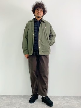 「DANTON（ダントン）のアイテム（ジャケット/アウター）」を使った、ISSAさん（メンズ・180cm）の秋コーディネート