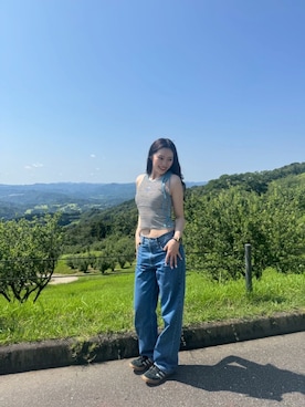 「アイテム（タンクトップ）」を使った、0rinir0さん（レディース・166cm）の秋コーディネート